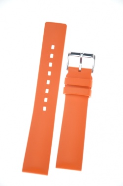 Hirsch 'Pure' 20mm Orange Rubber Strap  - 40538876-2-20