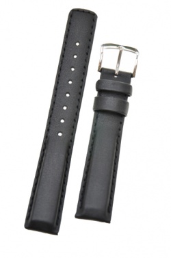 Hirsch 'Runner' 22mm Black Leather Strap - 04002050-2-22