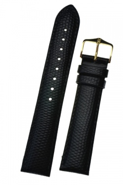 Hirsch 'Rainbow' L Black Leather Strap, 19mm - 12322650-1-19