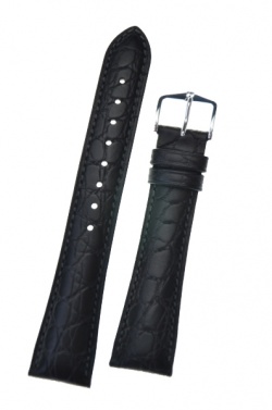 Hirsch 'Aristocrat' 17mm Black ,L, Leather Strap  - 03828050-2-17
