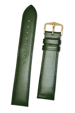 Hirsch 'Osiris' L Green Leather Strap, 18mm - 03475040-1-18