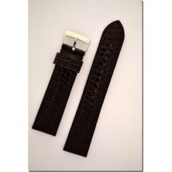 Emporio Armani AR0286 Crocodile Patterned Brown Leather Watch Strap, 24mm  - AR0286
