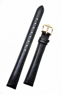Hirsch 'Osiris' Black Leather Strap, 13mm - 03475150-1-13