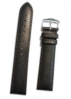 Hirsch 'Kansas' Black Calf Leather Strap, 20mm - 01502050-2-20