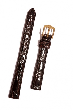 Hirsch 'Genuine Croco' M 15mm Brown Leather Strap  - 18900810-1-15