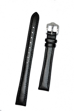 Hirsch 'Osiris' Black Leather Strap, 12mm - 03475150-2-12