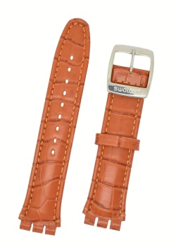 Swatch Brown Leather Big Irony Strap 'Dark Phoenix' - AYCS429