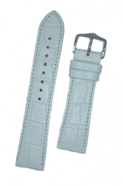 Hirsch 'LouisianaLook' M White Leather Strap, 22mm - 03427100-2-22