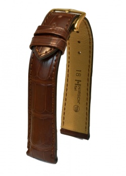 Hirsch 'Earl' 19mm Brown Alligator Leather Strap  - 04707019-1-19