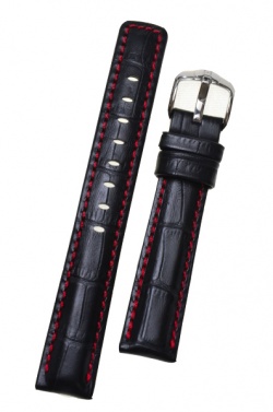 Hirsch 'Grand Duke' High Tech 18mm Black Leather Strap  - 02528050-2-18