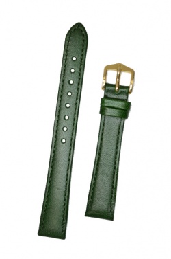 Hirsch 'Osiris' Green Leather Strap, 14mm - 03475140-1-14