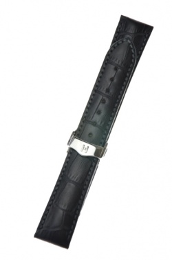 Hirsch 'Lord' Black Leather Strap, 18mm - 04528050-2-18