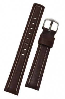 Hirsch 'Trapper' Brown Leather Strap, 22mm - 03302010-2-22