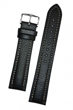 Hirsch 'Buffalo' L 18mm Black Leather Strap  - 11320250-2-18
