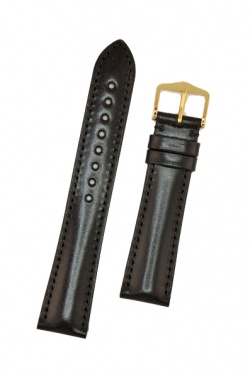 Hirsch 'Siena' M Black, 18mm Tuscan Leather Strap - 04202150-1-18