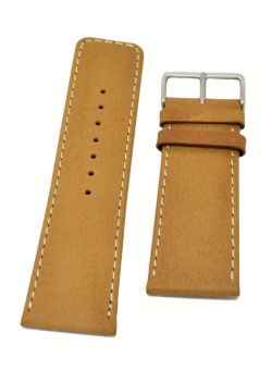 Padded Texas II Style Tan Leather Watch Strap 26mm - Texas2tan26