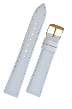 Plain White Leather Watch Strap 16mm - Plainwht016