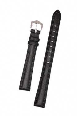 Hirsch 'Camelgrain' XL 18mm Black Leather Strap  - 01009250-2-18