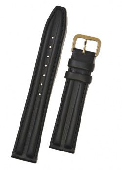 Chrono Style Black Leather Watch Strap 18mm - Chronoblk18