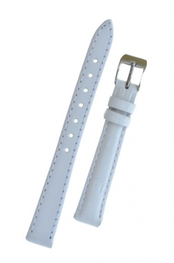 Plain White Leather Watch Strap 14mm - Plainwht014