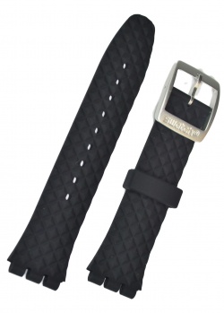 Swatch Black Rubber Watch Strap 'Ardoise Black'  - ASVCK0001