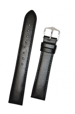 Hirsch 'Osiris' XL Black Leather Strap, 18mm - 03475250-2-18