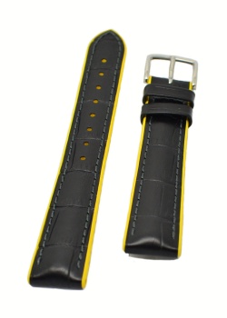 Hirsch 'Andy' Performance 20mm Black and Yellow Strap - 0927228050-2-20