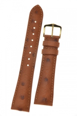 Hirsch 'Massai Ostritch' Tan Leather Strap, 20mm - 04262070-1-20