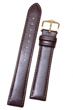 Hirsch 'Osiris' L Brown Leather Strap, 18mm - 03475010-1-18