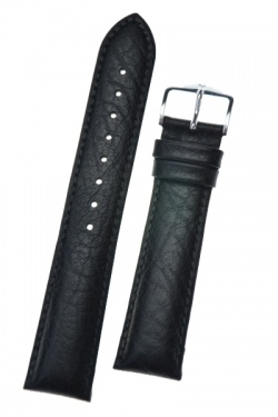 Hirsch 'Highland' Black, leather watch strap 18mm - 04302050-2-18
