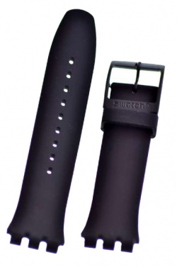 Swatch Black Rubber Watch Strap 'Black Rebel'  - ASUOB702