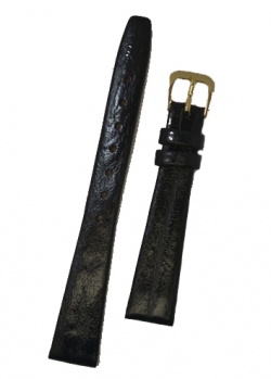 Italocalf Style Black Leather Watch Strap 14mm - Italcalblk14