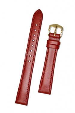Hirsch 'Osiris' Red Leather Strap, 14mm - 03475120-1-14