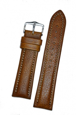 Hirsch 'Buffalo' L 22mm Golden Brown Leather Strap  - 11320275-1-22
