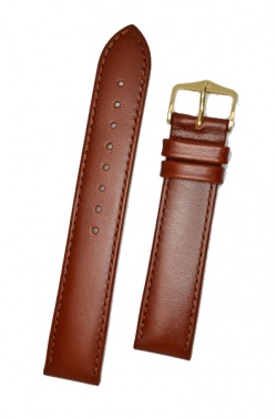 Hirsch 'Osiris' L Middle Brown Leather Strap, 18mm - 03475015-1-18