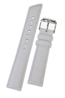 Hirsch 'Princess' White Leather Strap, 16mm - 02628101-2-16