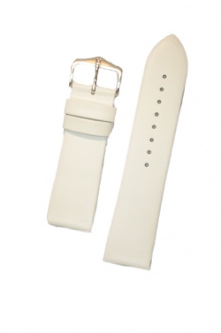Hirsch 'Diamond calf'' White Leather Strap,M, 22mm - 14100200-2-22