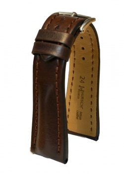 Hirsch 'Lucca' Brown Leather Strap, 24mm - 04902010-2-24