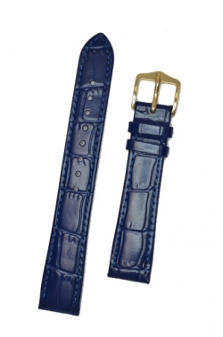 Hirsch 'LouisianaLook' Blue Leather Strap, 22mm - 03427080-2-22