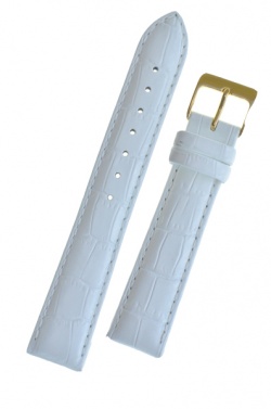 Padded Crocodile White Leather Watch Strap 22mm - Paddcrocwht22