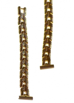 Gold plated fold over clasp watch bracelet -14mm - foldgp14mm