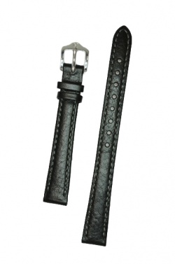 Hirsch 'Forest' 16mm Black ,M, Soft Calfskin Leather Strap  - 17900250-2-16