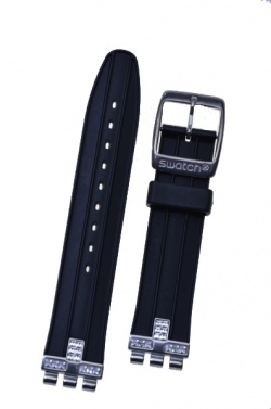 Swatch 'Fancy Me Black' Black Rubber Strap - AYLS430C