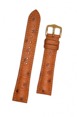 Hirsch 'Massai Ostritch'  M Golden Brown Leather Strap, 17mm - 04262170-1-17