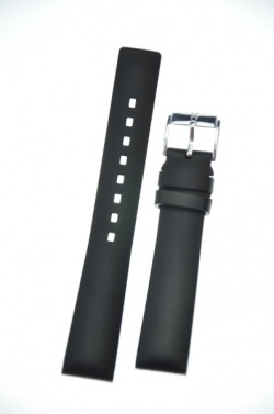 Hirsch 'Pure' 20mm XL Black Rubber Strap  - 40438850-2-20