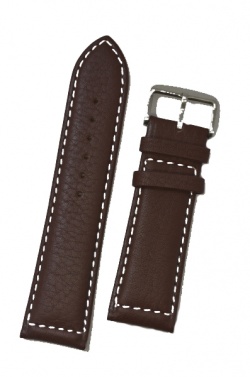 Padded Texas II Style Brown Leather Watch Strap 24mm - Texas2bro24
