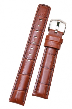 Hirsch 'Grand Duke' 20mm  Mid Brown Leather Strap  - 02528070-2-20