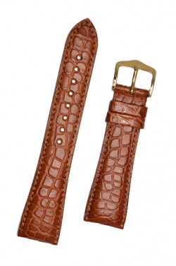 Hirsch 'Regent' M Golden Brown Leather Strap, 19mm - 04107179-1-19