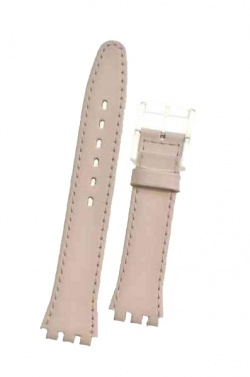 Swatch White Leather Skin Watch Strap 'Plain White' - whiteskin