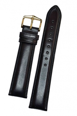 Hirsch 'Ascot' 17mm Black Leather Strap  - 01575050-1-17